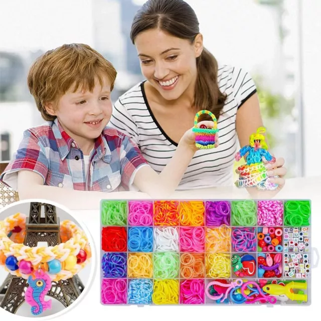 Colourful Rubber Bands 13000pcs Loom Kit Bracelet Necklace Set Colourful DIY+Box
