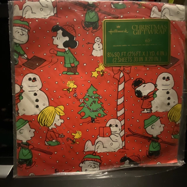 SNOOPY CHRISTMAS GIFT Wrap Snowman Charlie Brown Lucy Linus Peanuts