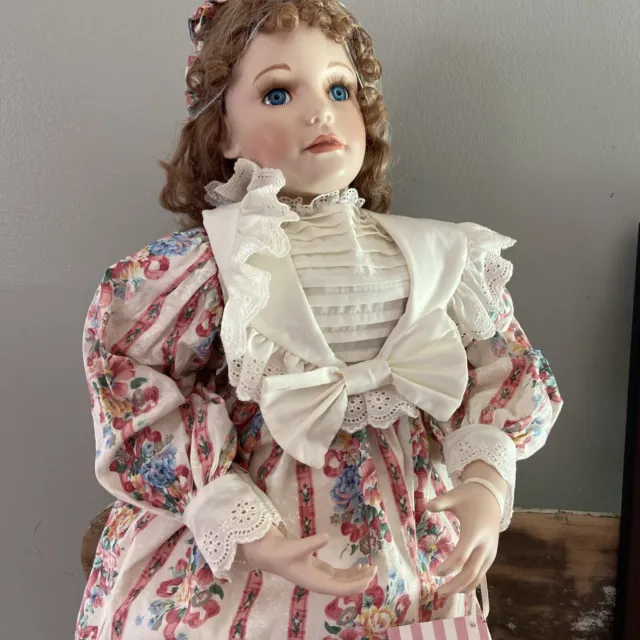 Hamilton Collection The Heritage Dolls (1991) “Amber” 28” Porcelain Doll