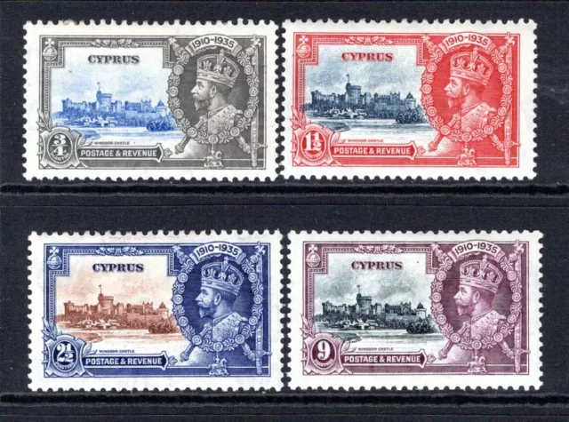 Cyprus KGV 1935 Silver Wedding Set SG144-147 LM/Mint