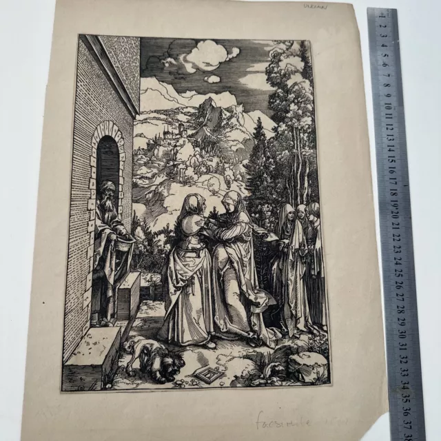 Antik ALBRECHT DURER Die Visitation Marias Holzschnittdruck