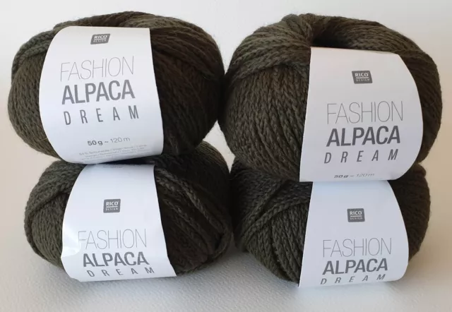 pelote de laine et alpaga Rico Design Fashion Alpaca Dream - Kaki - 50g