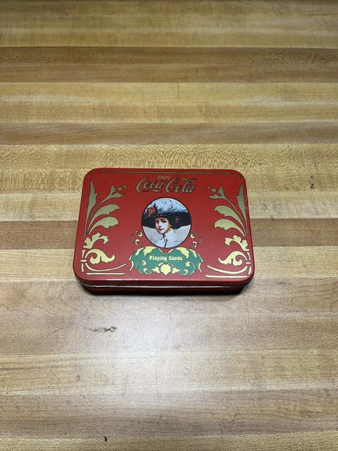 Vintage Coca Cola 1970 Playing Cards in Tin Box w/Score Pad &Pencil Cards Sealed