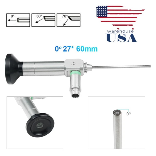 0° Degree Rigid ENT Auriscope Endoscope 2.7x60mm Ear Otoscope Stainless Steel