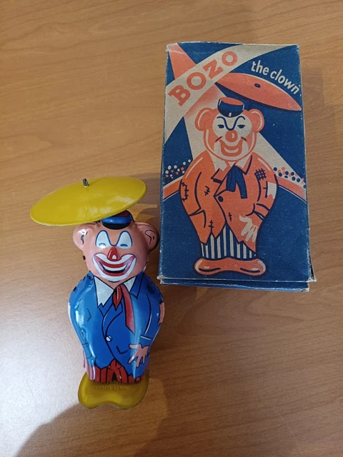 Jouet Ancien En Tôle JOUSTRA – Bimbo Le Clown, Mécanique, Vintage