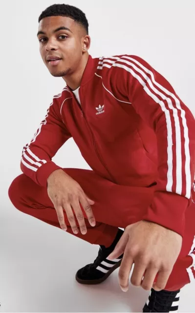 Men’s Red Adidas Track Jacket SIZE Medium RRP £65 #W13