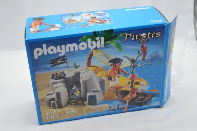 PLAYMOBIL Vintage 3127 - Set Pirates île Au Trésor Avec Soldat Prisonnier - 2002 - Boîte D'origine