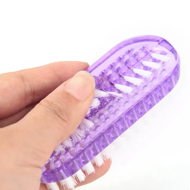 Plastic Nail Cleaning Scrubbing Brush Double Sided Hand Nail Brush Cleaner $d 3