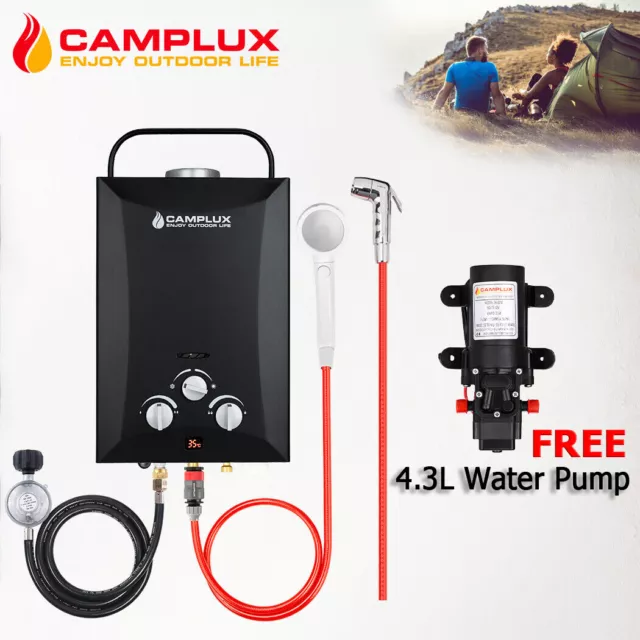 Camplux 8L Gas Hot Water System 12V Pump Portable Instant Heater Camping Shower