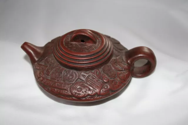 Chinese Yixing One Of A Kind Teapot Hand Made Out Of Zisha Clay Vintage