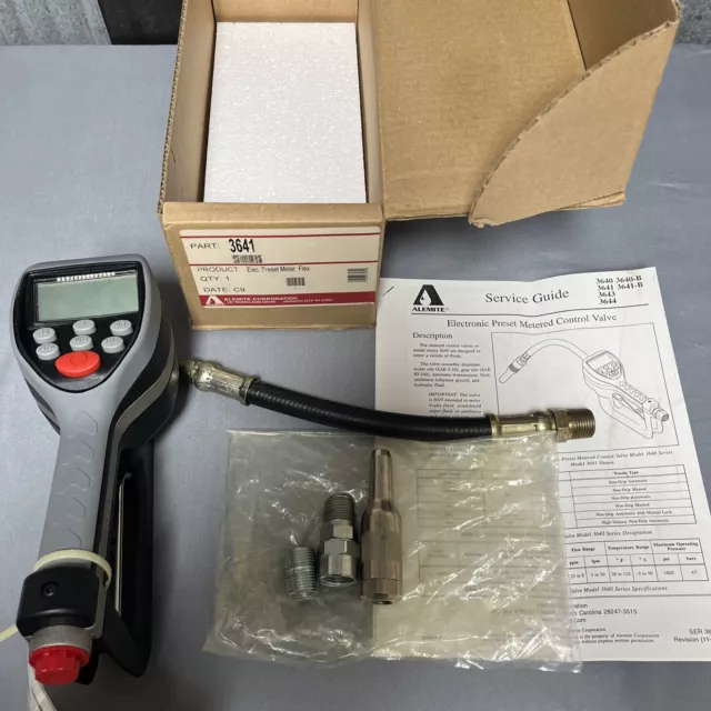 Alemite Electronic Preset Meter Flex PN 3641 New Old Stock
