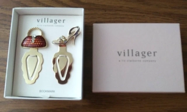 2 Bookmarkers Liz Claiborne  Purse & High Heel Villager  Bookmarks
