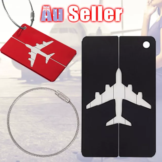 Travel Plane Luggage Tags Suitcase Label Name Address ID Aluminium Baggage Tag#