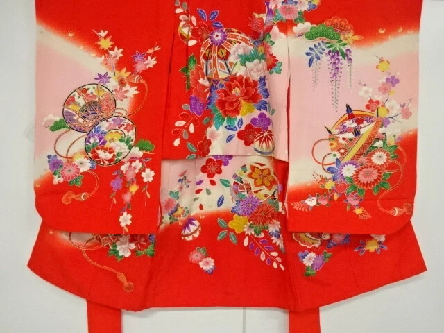 98187# Japanese Kimono / Antique Kimono For Girls / Butterfly
