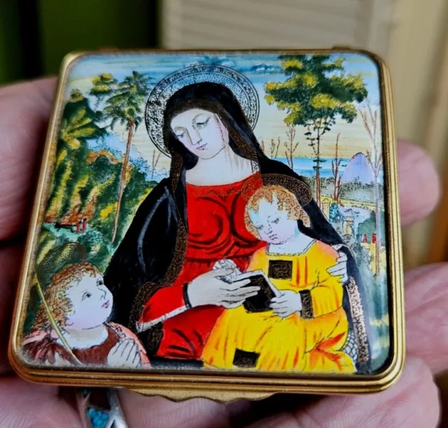 Halcyon days Enamelled Box Limited Edition Virgin & Child With John The Baptist