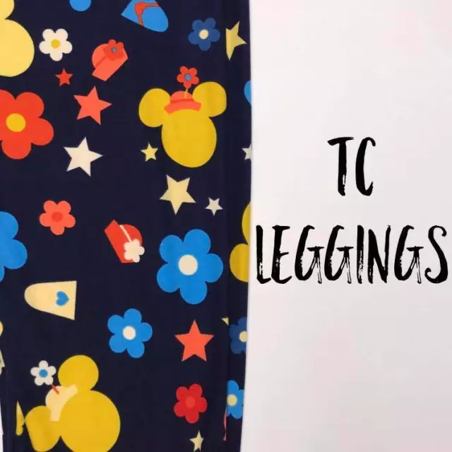 Lularoe Disney Leggings TC Size NEW Awesome Minnie Mouse Stars Flowers Design