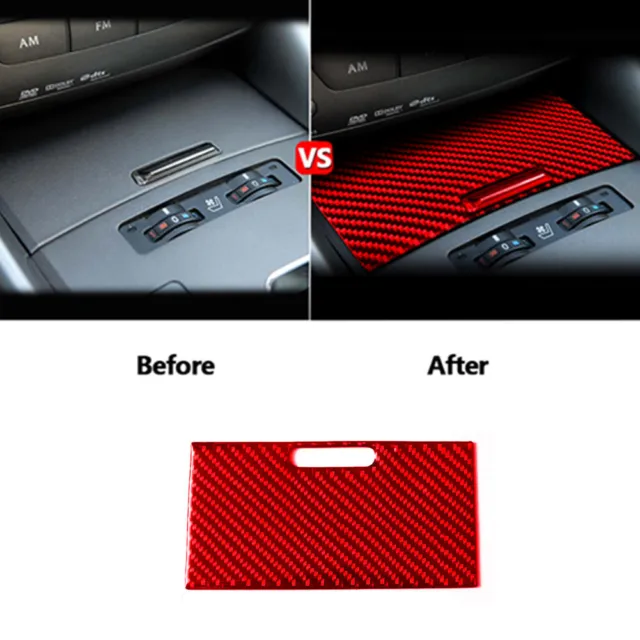 Red Carbon Fiber Cigarette Lighter Trim Cover For Lexus IS250 300 350 2006-2012