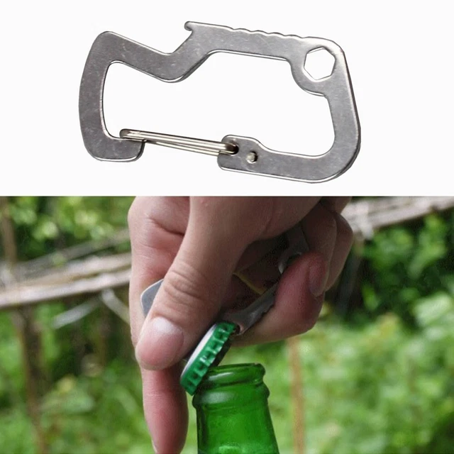 Nuovissimo apribottiglie carabiniere argento acciaio inox 1 pz a forma di D escursionismo