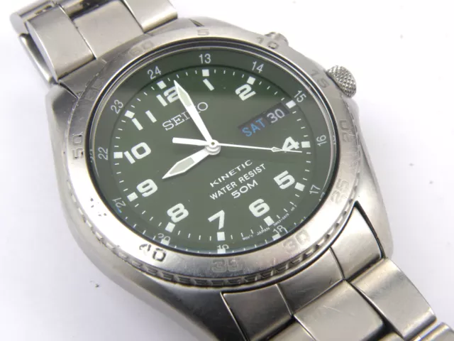 GENT'S SEIKO 5M63-0A50 Military Kinetic Watch - 50m EUR 215,81 - PicClick IT