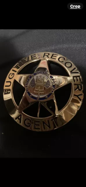 Fugitive Recovery Agent Badge Only. 2.25” Round. Obsolete Collecting Only.