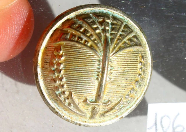 BOUTON UNIFORME MILITAIRE GLAIVE - METAL BEIGE - 21mm / TRES RARE! ANCIEN BUTTON