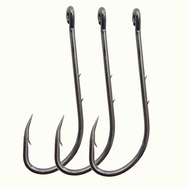 150pcs Baitholder Jig Fishing Hooks Black High Carbon Steel Hook Size 4#-6/0