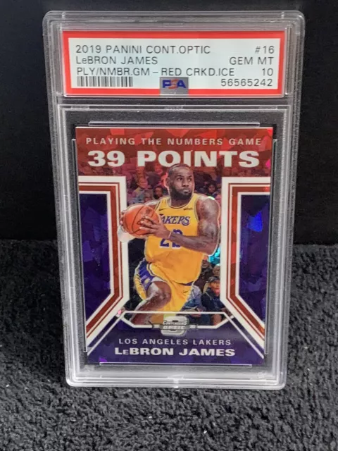 Lebron James 2019-20 Panini Contenders Optic Red Cracked Ice Prizm PSA 10 POP 8
