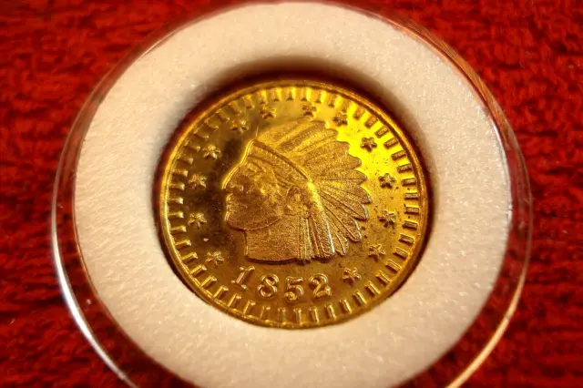 1854 California Gold 1/2 Indian Head Fractional Token