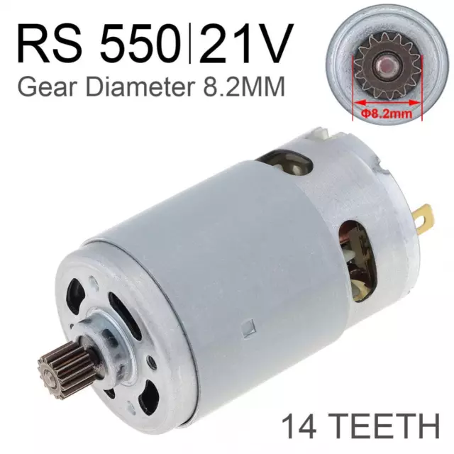 RS550 DC Motor 8.2mm 14 Teeth Gear Gear Micro Motor 21V For Electric Saw