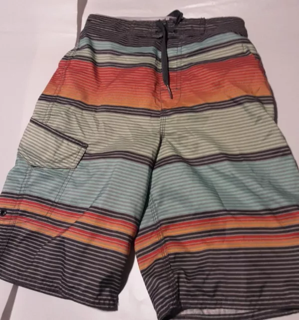 Joe Boxer Boys Multicolor Stripe Drawstring Shorts M/M (10-12)