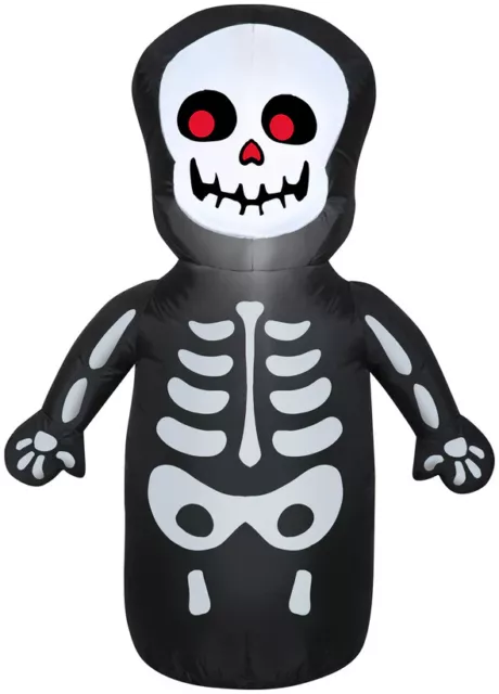 HALLOWEEN 3.5 FT GEMMY HAPPY SKELETON  Inflatable airblown CEMETARY 3