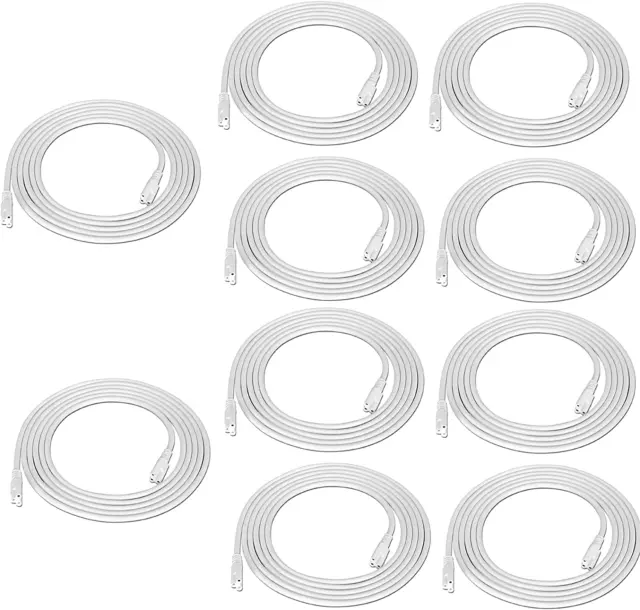 Cables de extensión Gocuces T5 T8, cables de conexión de lámpara de 10 pies, cables de alimentación de 3 clavijas, Fe
