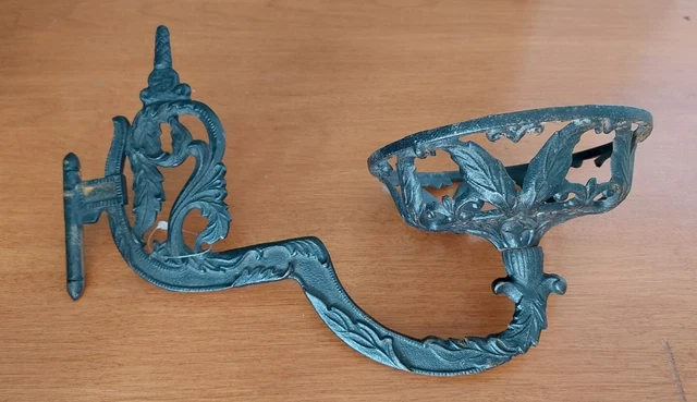 Vintage Cast Iron Oil Lamp Wall Mount Swivel