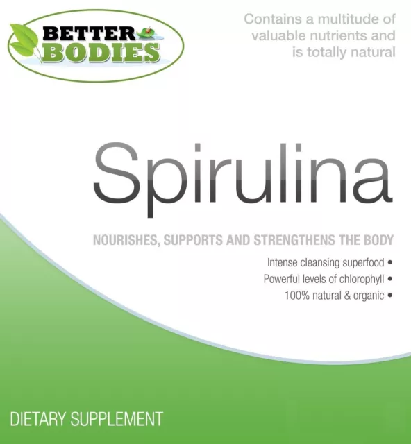 Organic Spirulina Capsules Certified UK Super Foods Greens 500mg 120 / 249 / 360