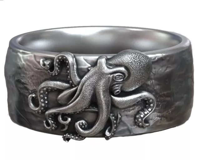 15g Octopus Tentacle Ring Kraken Wedding Band Ring 925 SOLID STERLING SILVER