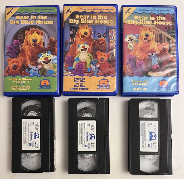 BEAR IN THE Big Blue House VHS Tape Lot Volume 1 2 3 Clamshell Cases ...