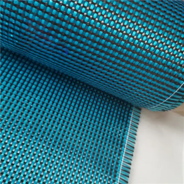 Lake Blue Aramid Carbon Fiber Blended Fabric 230gsm mixed carbon cloth 0.5㎡