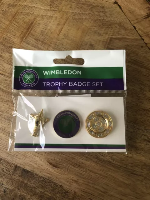 Brand New Wimbledon Tennis Official  Set Of 3 Pin Badges