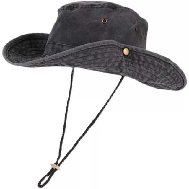 Men Women Unisex 100% Cotton  Hat Camping Fishing Outdoor Wide Brim Cowboy