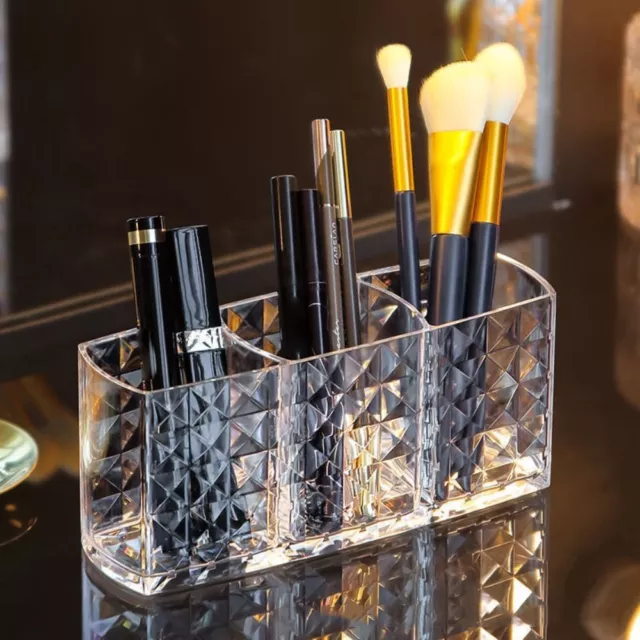 Acrylic Cosmetic Organizer for Eyebrow Pencils and Brushes - Makeup Storage Box;