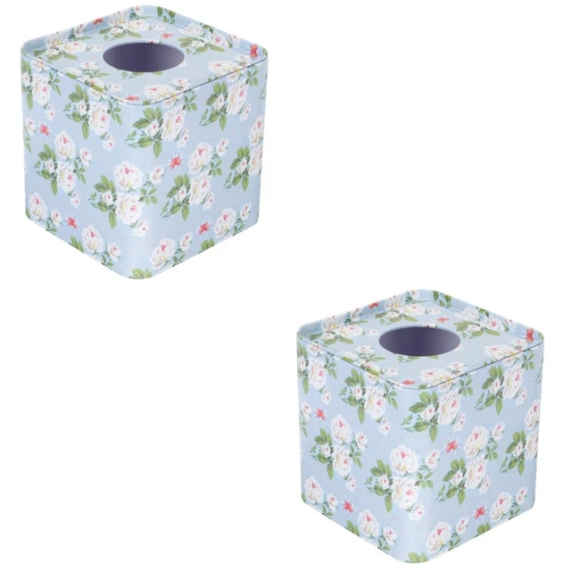 2x Square Iron Tissue Box Cover Tissue Holder Paper Towel Dispenser