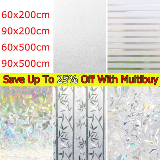 Bubble Free Frosted Window Film - Self Adhesive Etched Privacy.Glass Vinyl Film