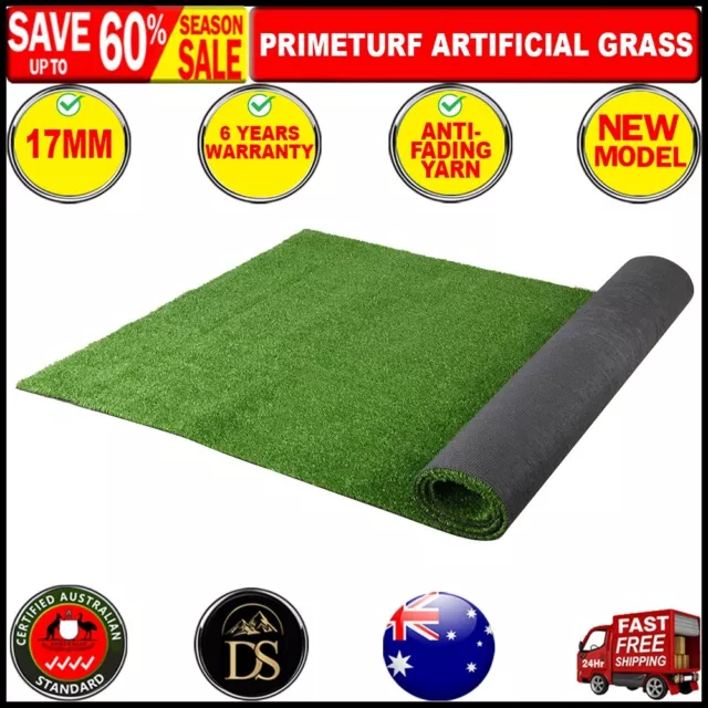 Primeturf Artificial Grass 1X10M Synthetic Fake Turf Plastic Olive Lawn 17mm