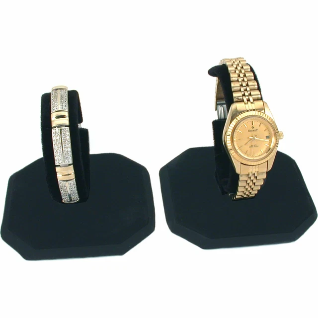 Black Velvet Watch Display Stands 101BK Set of 2