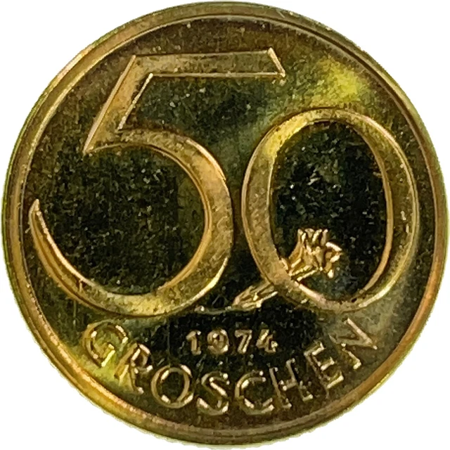 AUSTRIA. 1974, 50 Groschen - Gentian Flower, Proof, Ex-Set