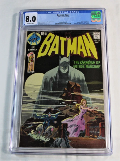BATMAN #227 ~~ CGC 8.0 ~~ classic cover by Neal Adams! ~~ from 1970!      😁