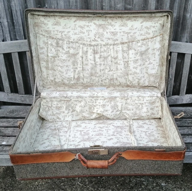 SERRATURA COMBINATA VALIGIA Vintage Hartmann Tweed E Pelle 81 Cm X 50 serratura-combinata-valigia-vintage-hartmann-tweed-e-pelle-81-cm-x-50