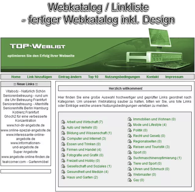Webkatalog - Linkliste - PHP-Script