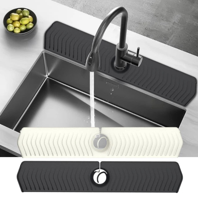 Silicone Faucet Mat For Kitchen Sink Splash Guard Dish Drying Mat Draining Pad