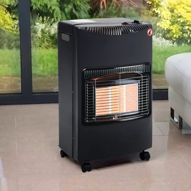BLACK SLIM PORTABLE Calor Gas Heater Infrared Radiant Butane Fire